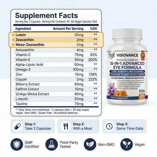 VisioVance 15 in 1 Advanced Eye Formula