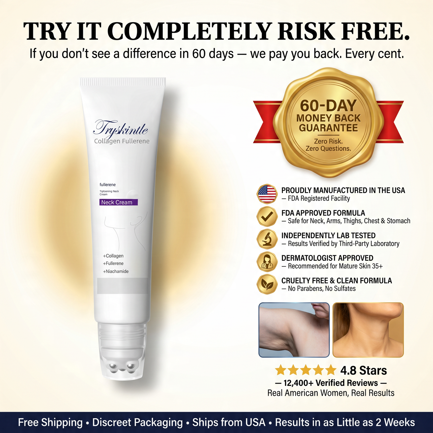 WARNING: Only 3 Units Left — The #1 Collagen Roller Cream for Sagging Skin on Neck, Arms, Thighs & Full Body | 4-Week Results