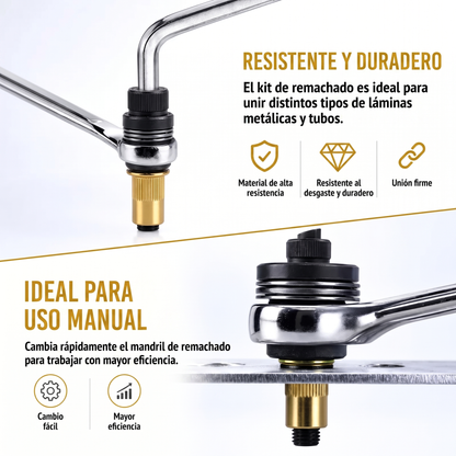 Kit Profesional de Tuercas Remachables M3–M10 con Mandriles Intercambiables