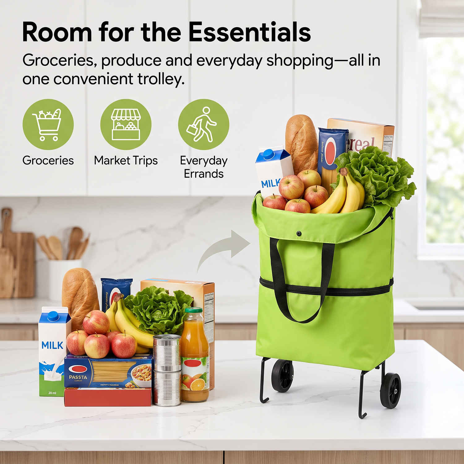 Foldable Rolling Shopping Bag product feature